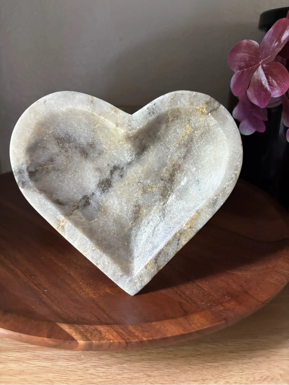 Threshold Heart Marble Jewelry Dish in White, Gray, and Gold